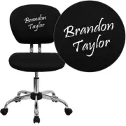 Flash Personalized Mid-Back Black Mesh Swivel Task Office Chair/Chrome Base
