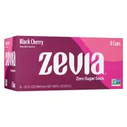 Zevia Black Cherry Soda 6-Pack | Zero Sugar | Stevia Sweetened | Vegan