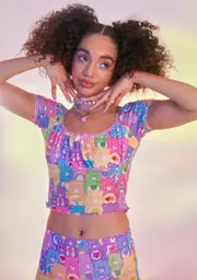 [Dolls Kill x Care Bears] Dream Chaser Graphic Crop Top