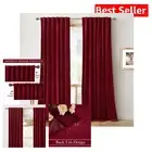 Luxury Ruby Red Velvet Drapes - Room Darkening, 65%-85% Light Block, 2 Panels