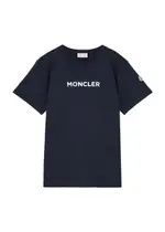 Moncler Kids Logo Cotton T-shirt (12-14 Years) - Navy 14 years