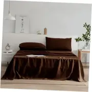 Linen Sheets Set Queen Size,100% French Stonewash Pure Linen Sheets