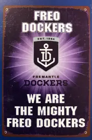 Fremantle Dockers AFL Replica Tin Sign Static Cling Wall Decal