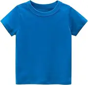 [EISHOW] Boys Girls Short Sleeve Plain Shirts Toddler Cotton T-Shirts Tank Tops Crewneck Casual Summer Tee Tops Size 1-6 Years