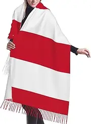 [DRTGEDS] Flag Of Monaco Scarfs For Women Fall Winter Scarves Pashmina Shawls And Wraps For All Season Christmas Gift