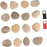 LOLIPPYY Hand-Painted Stones Set for Kids 16pcs Natural Rocks with Bracket DIY Art Pebbles 4-5cm Various Styles