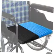 Gel Wheelchair Seat Cushion with Anti-Slip Cover, Relieve Sciatica, Back, Blue