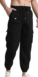[KEOYA] Mens Cargo Pants Elastic Waist Joggers Trousers Cuffed Ankle Casual Streetwear