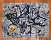 Original Hand Painted Wax Batik Art Fabric Painting / African Hand Dye