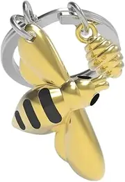 O meta[l]morphose Meta[l]morphose Metalmorphose MTM276-01 Key Ring with Bee and Sugar, Gold, Black, One Size, Modern