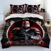 a3001 Bed Sheets Cavalier Knight Templar Crusaders Bedding Set Duvet Cover Bed Set Quilt Cover Pillowcase Comforter Boys Adult3-Piece Bedding Set (1