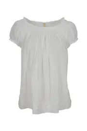 Short Sleeve Voile Peasant Top--NEM-MBL1594