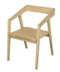 KYOTO JAPANDI STYLE SOLID OAK ARMCHAIR DINING CHAIR NATURAL SET OF 2 CHAIRS