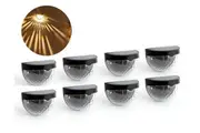8pk 6 LED Solar Light Outdoor Garden Light Solar Flood Light Wall Light Semicircle Black Waterproof