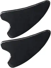 PERSELOSO Guasha Scraping Tool 2 Pack for Black Heart Shape Natural Horn Face Massage Tool