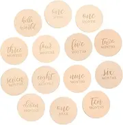 GLSTOY Baby Milestone Photo Props Wooden Disc Cards for Newborn Baby Shower Milestone Milestone Discs Decor
