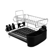 Dish Drying Rack Drainer Cup Plate Holder Cutlery Tray Kitchen Organizer