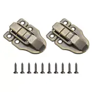 2 Pcs Duck-billed Hasp Lock, Retro Box Toggle Latch without Padlock Hole, Bronze