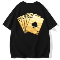 在飛比找ETMall東森購物網優惠-潮獨特燙金短袖復古大碼撲克牌