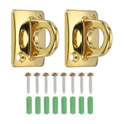 2 Pcs Rope Stanchion Wall Plate Hook Large Loop Hanging Circle Hook Gold