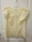 Croft & Barrow Women Ruffle Top Yellow Gingham Small