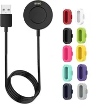 HOMTERN Charger for Garmin Fenix 7 7S 7X/6 6S 6X/5 5S 5X, Vivoactive 3/4/4S, Instinct 2/2S/2X, Venu 2/2S/2 Plus/SQ/SQ 2 and Forerunner Series, 1M USB Charging Cable with 10 Dust Plugs