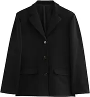 [Generic] Long Casual Coat Brown Faux Leather Jacket Women Fall Fashion 2024 Trendy Old Oversized Womens Wool Blend Coat Asymmetrical