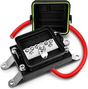 Waterproof Ground Power Distribution Terminal Block Battery Bus Bar [Max. 300V AC/48V DC] [IP65] [Positive/Negative] Insulated Busbar for 12V Automotive Auto Vehicle Marine Car Trailer RV Boat