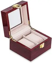 Watch Box Display Case Organizer Luxury Watch Box 2 Slots Watch Holder Boxes For Men Women Watches Organizer Box (Onecolor) FANDIAO