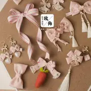 Bow Hair Clip / Drop Earring / Choker / Headband (Various Designs) 1 Pair - CZ9 - 925 Silver Hook Earring - Pink - One Size