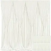 10 Panels Ivory Backdrop Curtain for Wedding Parties Wrinkle Free Ivory Photo Curtains Backdrop Drapes Fabric Decoration for Baby Shower Photography 50ft(W) x 10ft(H)
