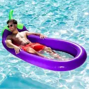 Inflatable Eggplant Floating Water Float Pool Lounge Bed Swimming Sea Beach