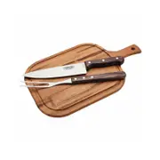 3pc Tramontina Churrasco Polywood Board/For/Knife Barbecue Set