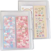 2 Pcs Sticker Storage Book for Vertical Strips of Stickers, Clear Sticker Storage Binder for Planner Scrapboo Journal Sticker Organizer, Display for Stickers, Can Holds 104 Sticker Sheets