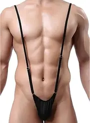[Evankin] Mens Sexy Bodysuit Strap Thong V Sling Stretch Jockstrap Adjustable Strap Underwear Mankini