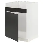 METOD base cab f HAVSEN single bowl sink, white/Nickebo matt anthracite, 60x60x80 cm