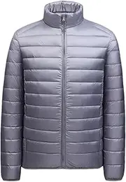 [Bciopll] Men's Down Jackets Camping Lightweight Coat Outdoor Warm Puffer Jacket Packable