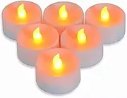 BrightDaily 6 Pack Oversize Tealights Battery Operated with Timer Flameless Tea Light Candles 2.15"x1.5",Flickering Amber Large Tealight Indoor Outdoor Table Decor Wedding Party(Battery Not Included)