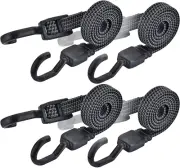 Bungee Cord with Hooks Heavy Duty,4 Pack 3.3 Ft Adjustable Flat Bungee Cords