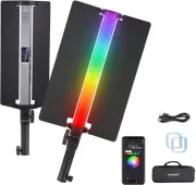 RGB2 LED Tube Light Stick with Metal Barndoor, Handle, Touch Bar/APP/2.4G Contro