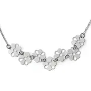 Sterling Silver Brushed Flower Necklace