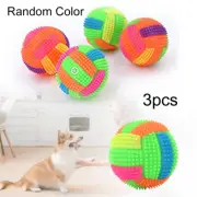 3 x Pet Dog Training Ball Toys LED Light Up Flashing Play Chasing Bounce Rubbers