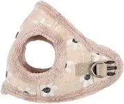 [Pinkaholic New York] Nanala Vest Dog Harness Step-in Warm Winter Flower Pattern for Small Dog, Beige, Large