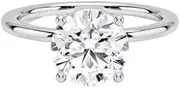 [CUSTOMIZE JEWELS] 2.0 Carat Round Excellent Cut Moissanite Solitaire Engagement Ring In Silver 925 For Women,D-VVS1, Moissanite Silver 925 Gemstone, Created Moissanite