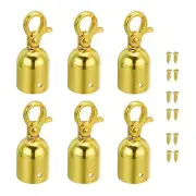 0.8"x2" Stanchion Rope End Stopper, 6 Pack Cord End Caps End Cap, Golden