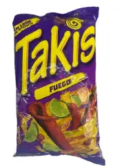 913387 1 X 280G PACKET TAKIS FUEGO HOT CHILLI PEPPER & TIME TORTILLA CHIPS SPICY