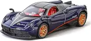 Scale Finished Model Car 1:32 for Pagani Huayra BC Supercar Metal Diecast Car Model Simulation Miniature Vehicles Collectibles Die-cast Vehicle(Blue)
