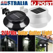 2-10 Packs Solar Powered Gutter Lights Waterproof LED Fence Lamp With Bracket AU