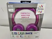 Altec Lansing Kid Safe 2-in-1 Bluetooth Wireless Headphones - Princess Pink