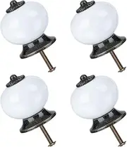 Ceramic Knob,Cabinet,Furniture Pull Handles,Door Pull,Drawer Pull Handle,4pcs Ceramic Knobs Drawer Knob Round Pull Handle Home Door Replacement Cupboard Wardrobe Dresser Decoration Black
